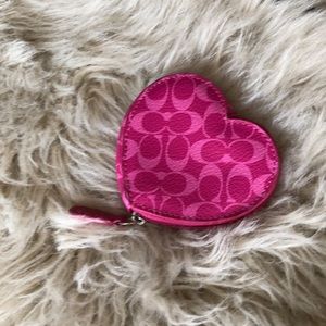 Small pink heart coin purse